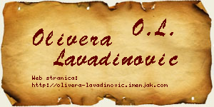 Olivera Lavadinović vizit kartica